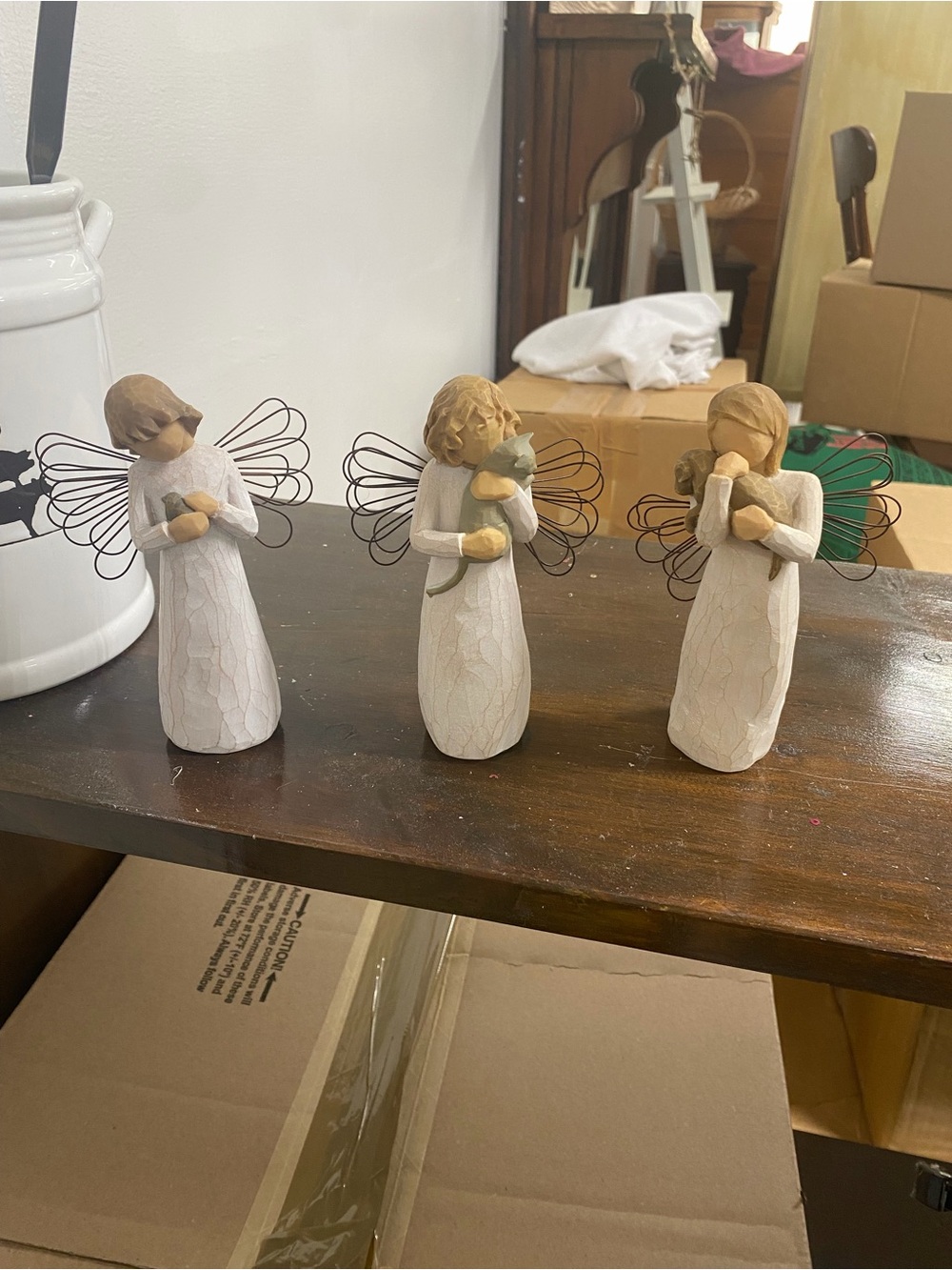 Willow Tree White and Tan Angel Figurines - group of Seven